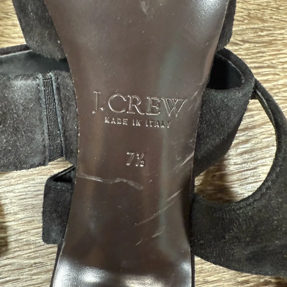 J. Crew Shoes sz:7.5‎ Black Suede Leather Strappy 4